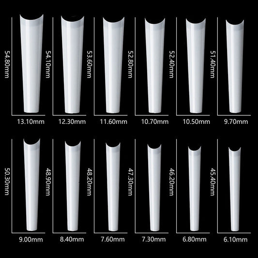 XXL No-C Curve Coffin Natural Tips (Box of 420 tips)