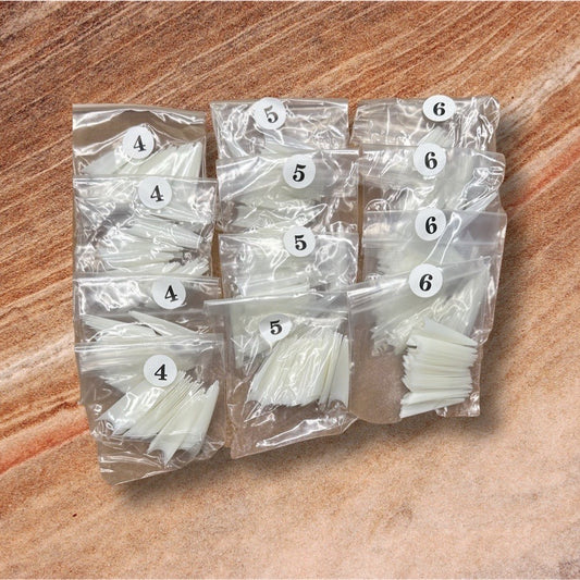 Natural Stiletto Tips Refill Size 4,5,6 (Pack of 600 pcs)