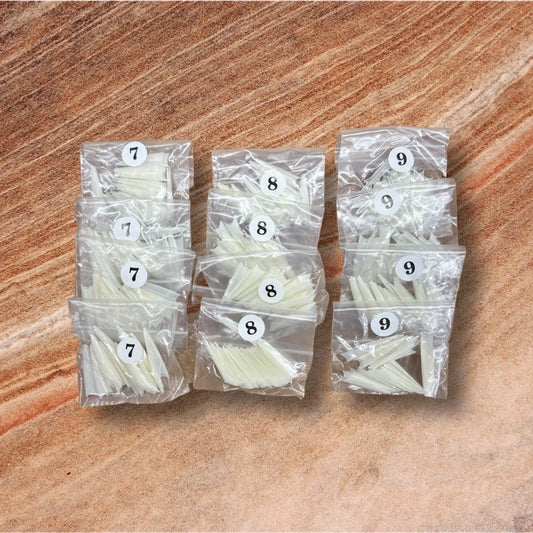 Natural Stiletto Tips Refill Size 7,8,9 (Pack of 600 pcs)