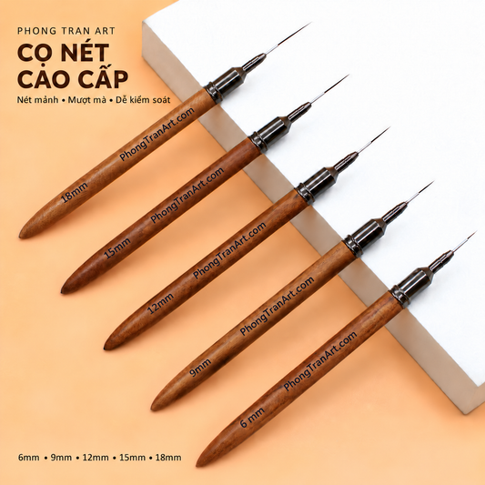 Detail Brush Set Cán Gỗ Chất Lượng Cao (6mm-9mm-12mm-15mm-18mm)