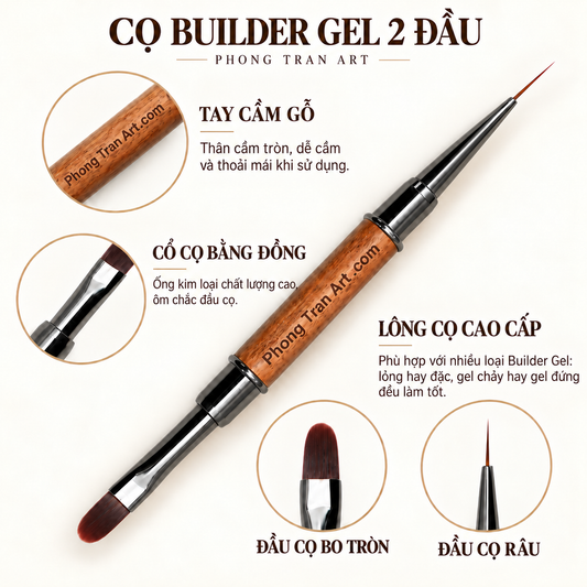 Builder Gel Brush (ROUND Dual Heads)