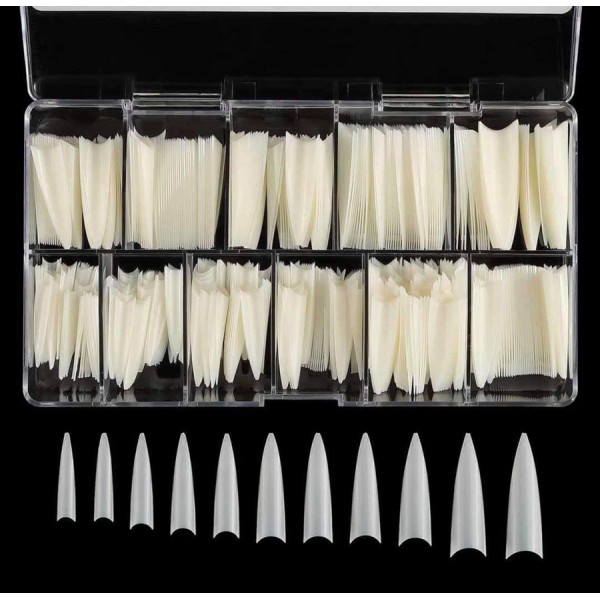 Natural Stiletto  Tips (Pack of 600 pcs)