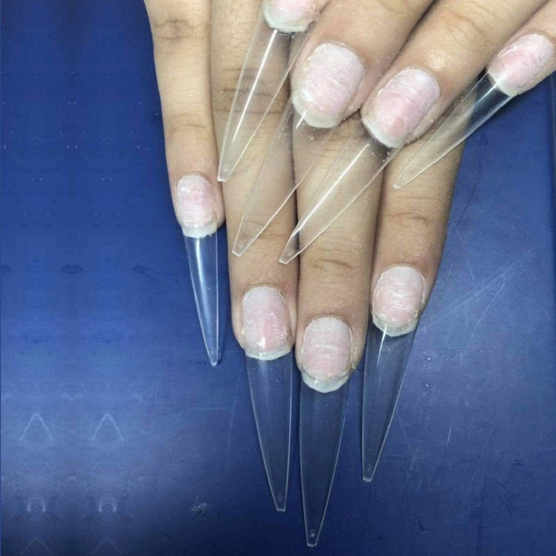 Clear Stiletto Tips Pack Of 600 Pcs