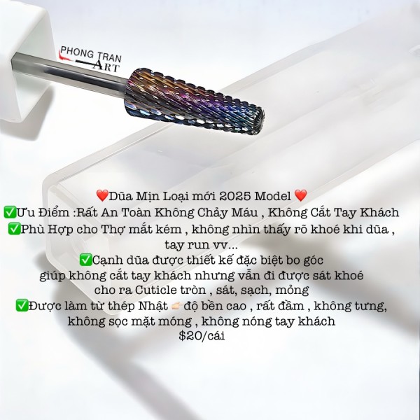 Dũa Mịn Hera Medium  ( Dũa Cho Bột, Dip , An Toàn Không Chảy Máu Dành Cho Thợ  Lớn Tuổi, Mắt kém,)
