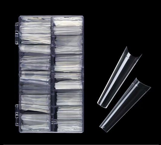 XXL No-C Curve Coffin Clear Tips (Box of 420 tips)
