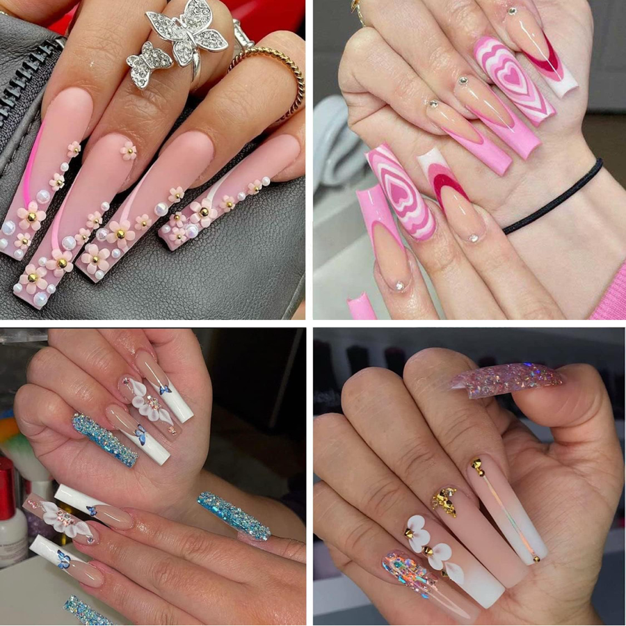 XXL No-C Curve Coffin Clear Tips (Box of 420 tips)