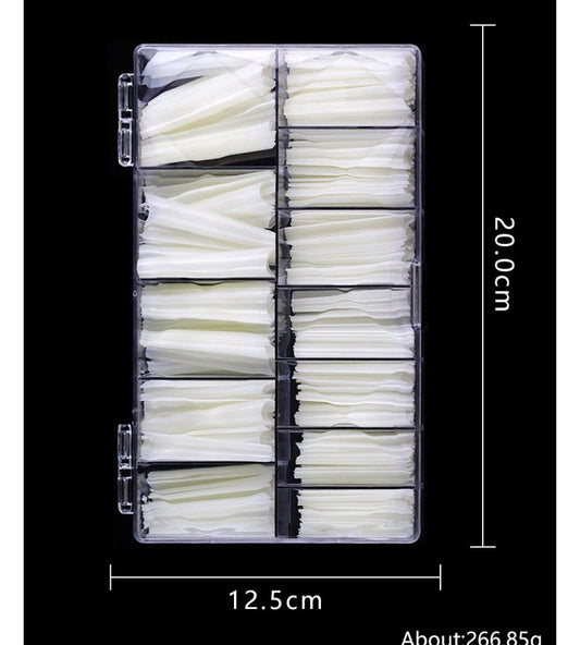 XXL No-C Curve Coffin Natural Tips (Box of 420 tips)