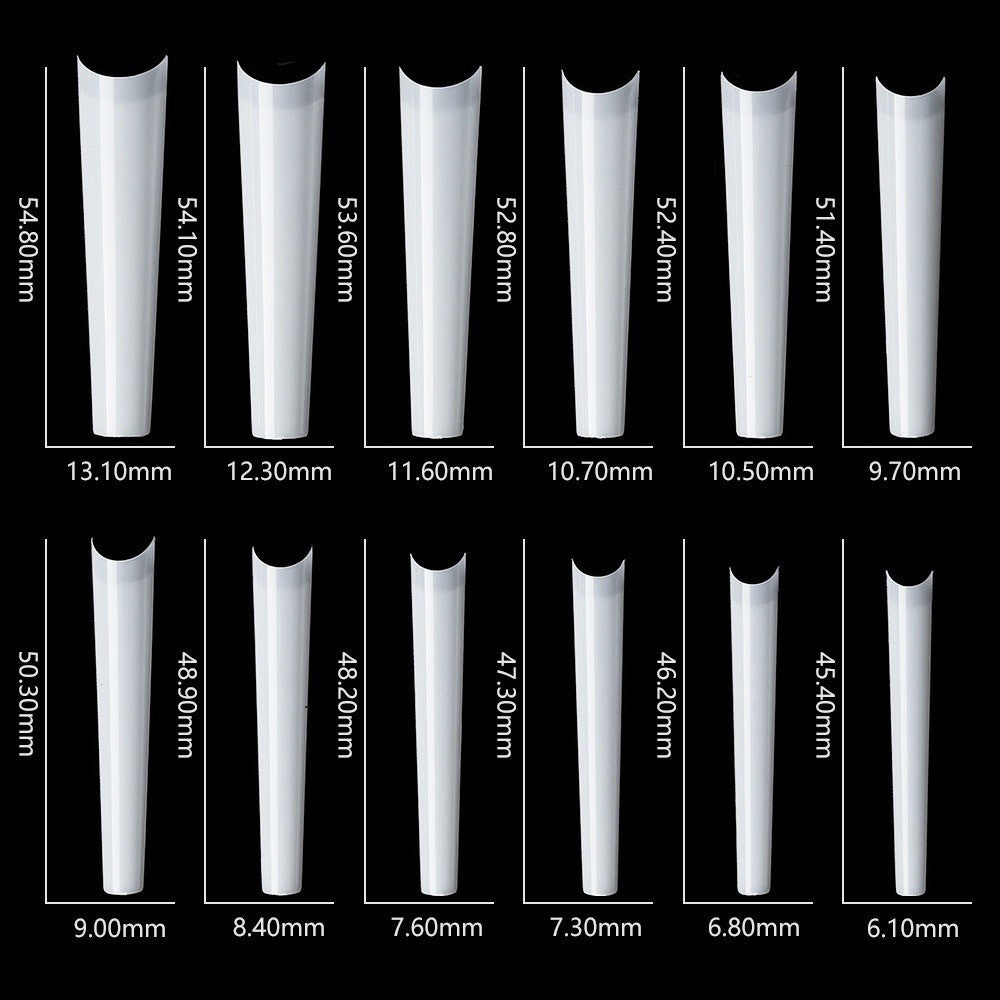 XXL No-C Curve Coffin Natural Tips (Box of 420 tips)