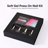 Bundle Press-On Gel-X Kit (Gel-X Light+ Press On Kit-4 shapes Tip Box)