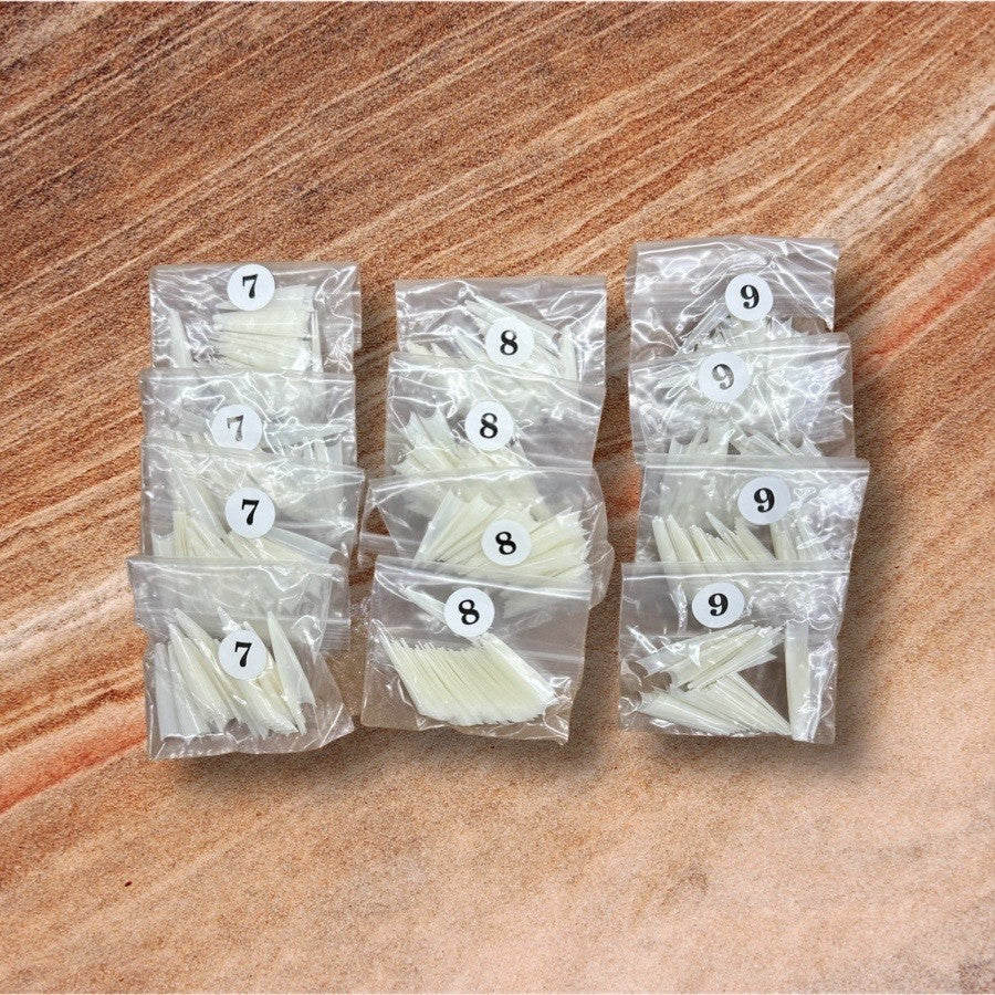 Natural Stiletto Tips Refill Size 7,8,9 (Pack of 600 pcs)