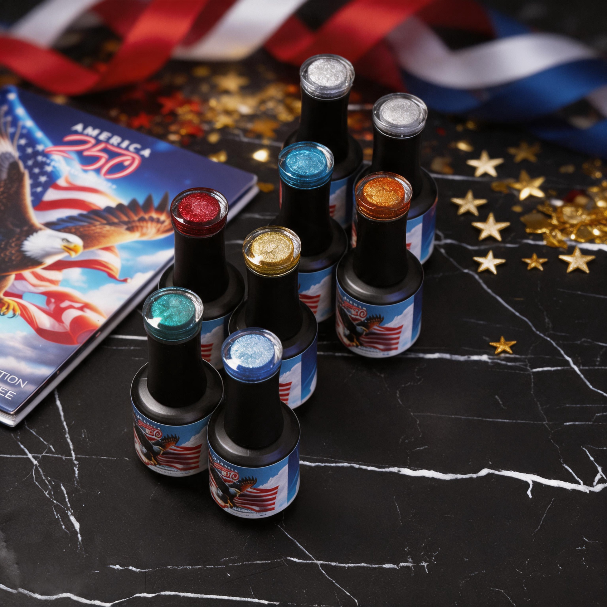 Royal AMERICA 250th 36 Colors CAT EYE COLLECTION + FREE SUPER RARE LIMITED AMERICA 250 GLASS CUP
