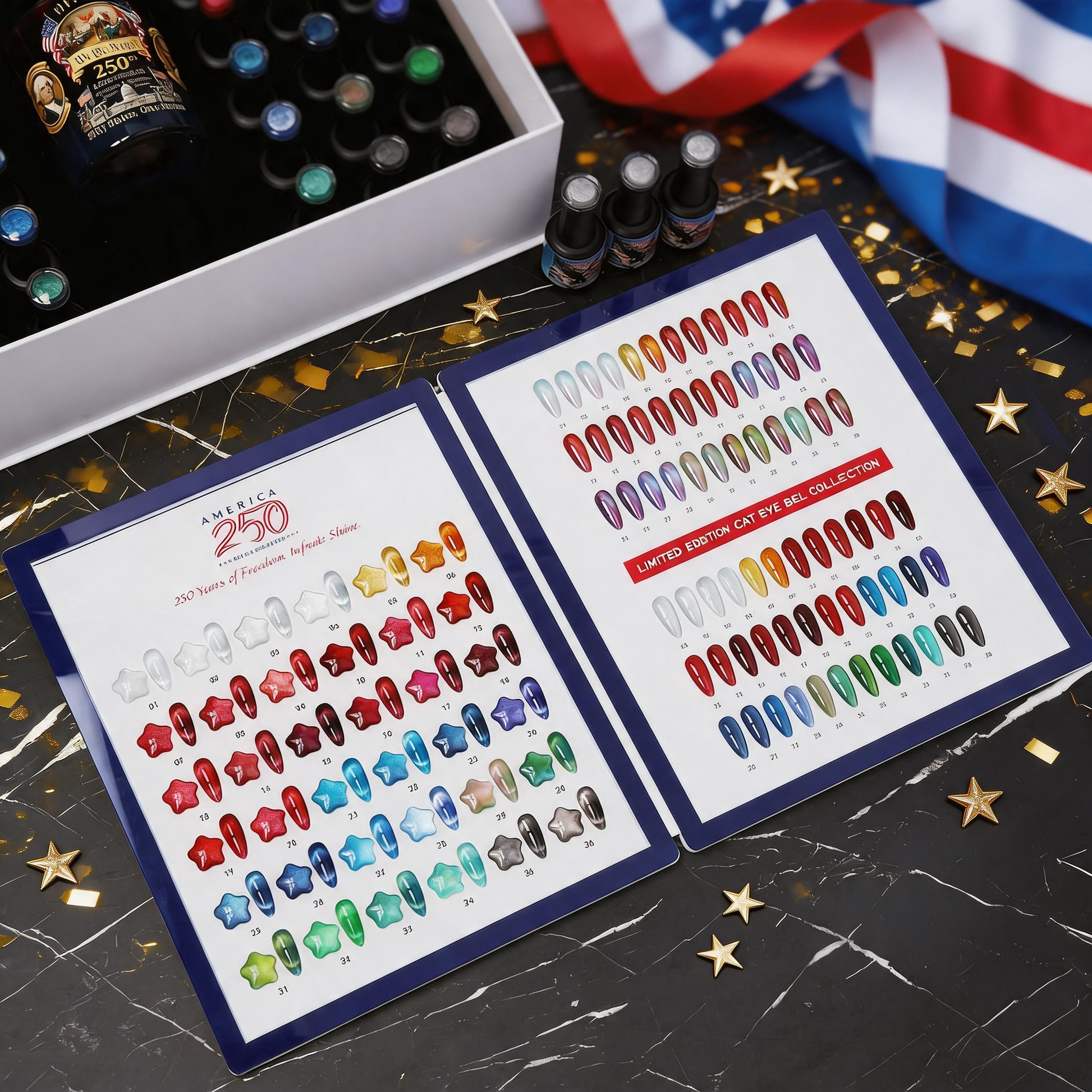 Royal AMERICA 250th 36 Colors CAT EYE COLLECTION + FREE SUPER RARE LIMITED AMERICA 250 GLASS CUP