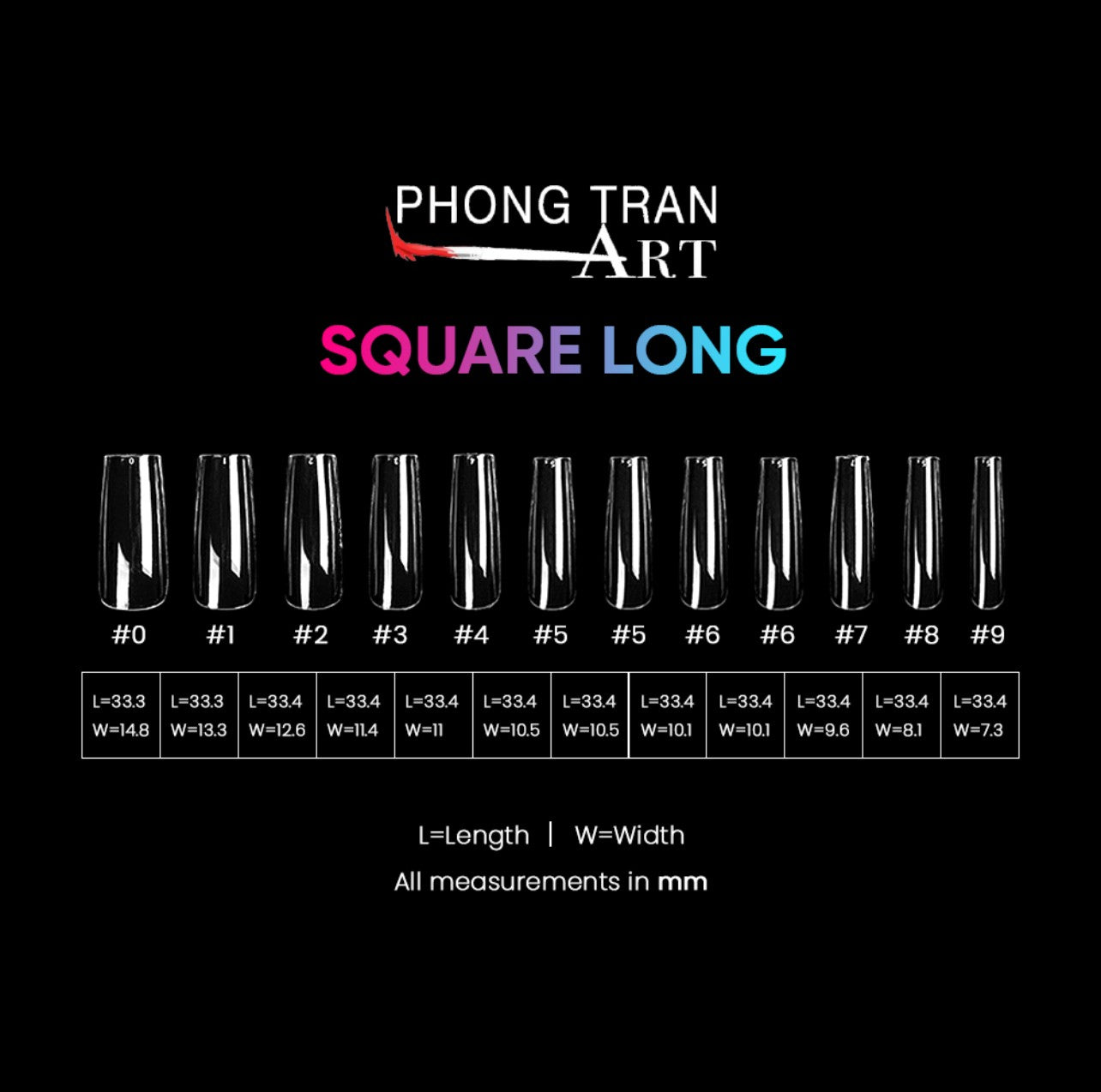 Square Long Press-On Gel X Tips