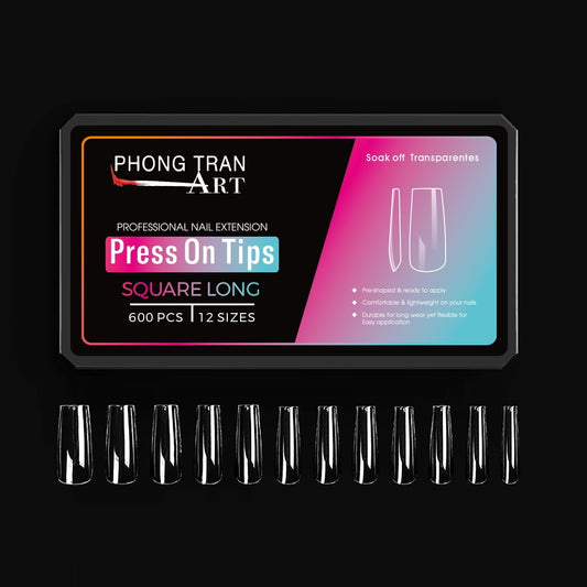Square Long Press-On Gel X Tips