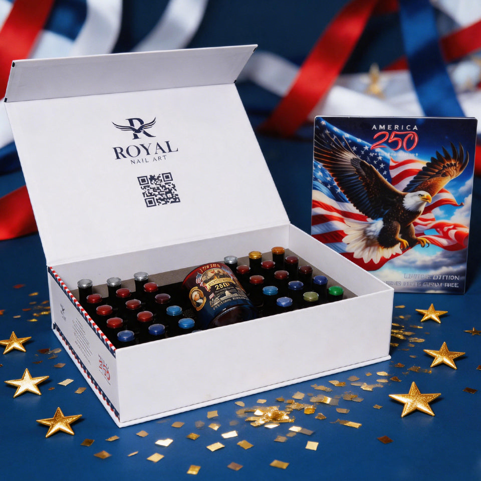 Royal AMERICA 250th 36 Colors CAT EYE COLLECTION + FREE SUPER RARE LIMITED AMERICA 250 GLASS CUP