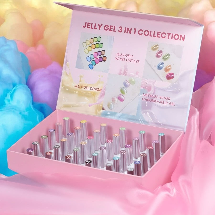 Super Hot Trend JELLY, CHROME, CATEYES collection 36 colors