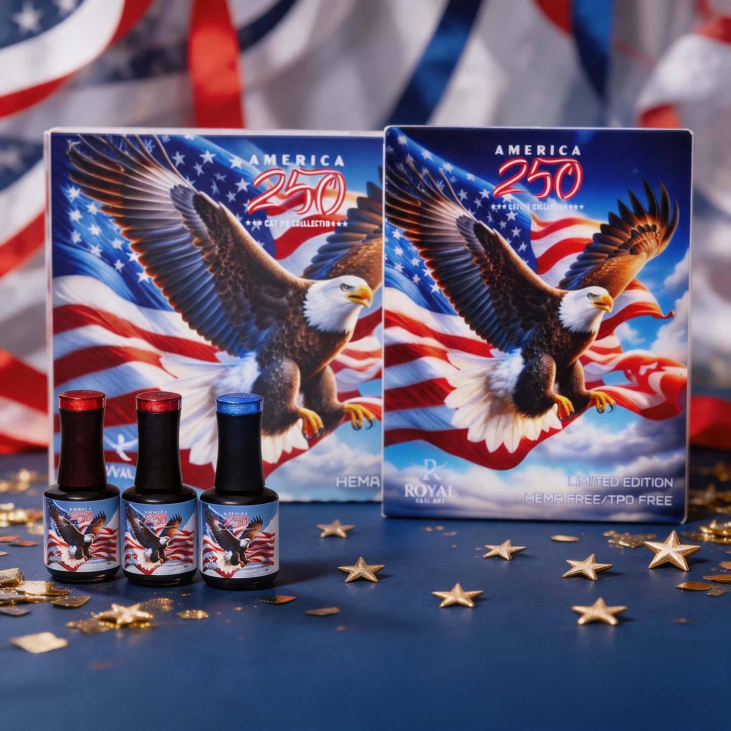 Royal AMERICA 250th 36 Colors CAT EYE COLLECTION + FREE SUPER RARE LIMITED AMERICA 250 GLASS CUP