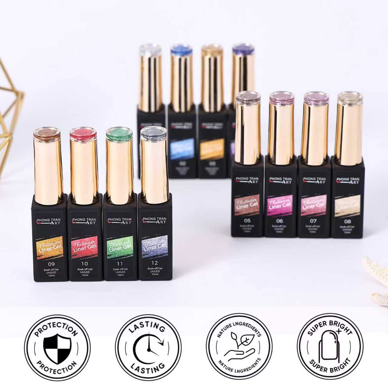 GLITTER GEL LINNER DESIGN ( SET OF 12 Kim Tuyến)