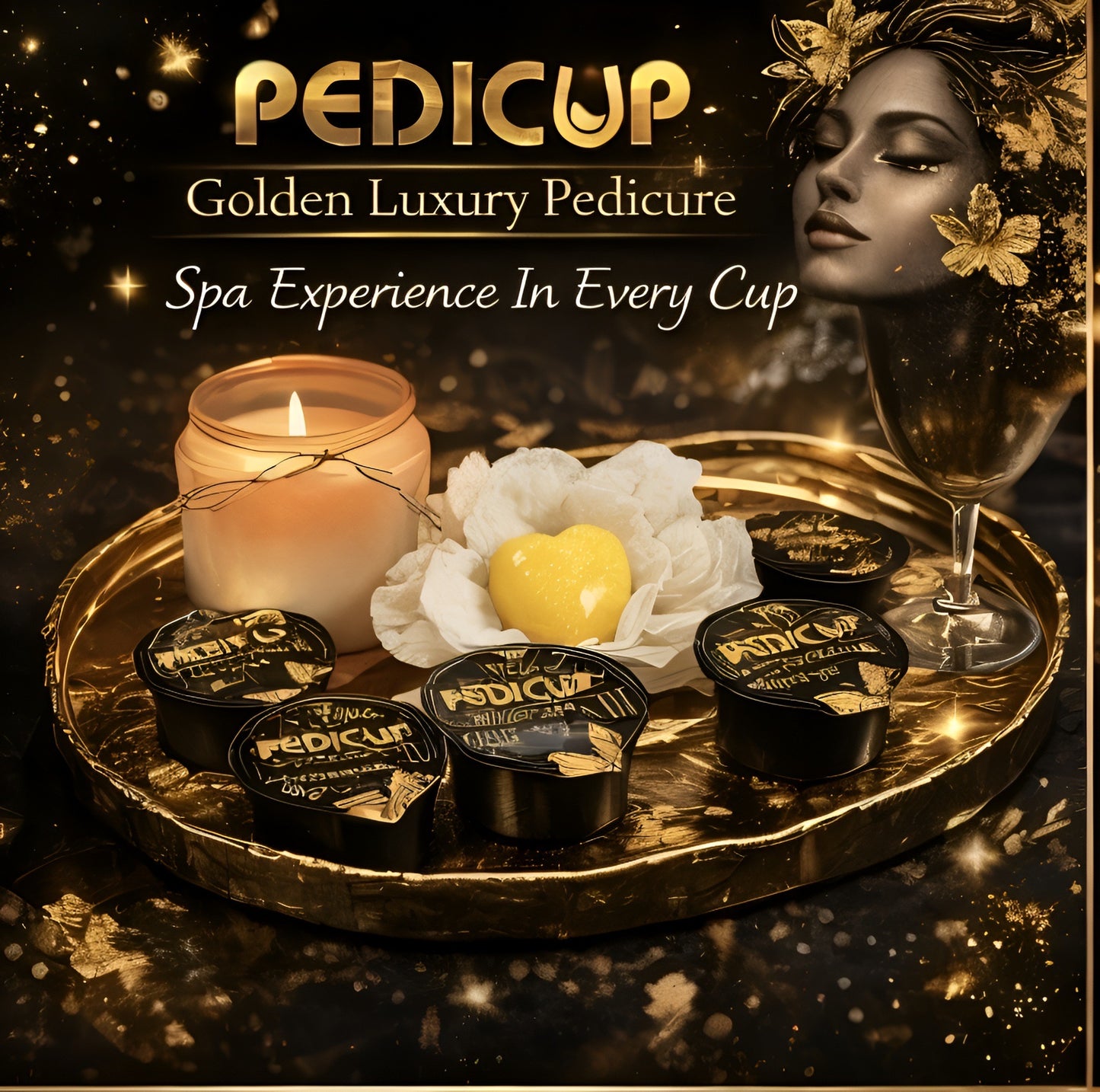 Golden Deluxe 5 Steps Làm Chân Super Luxury Golden PediCup
