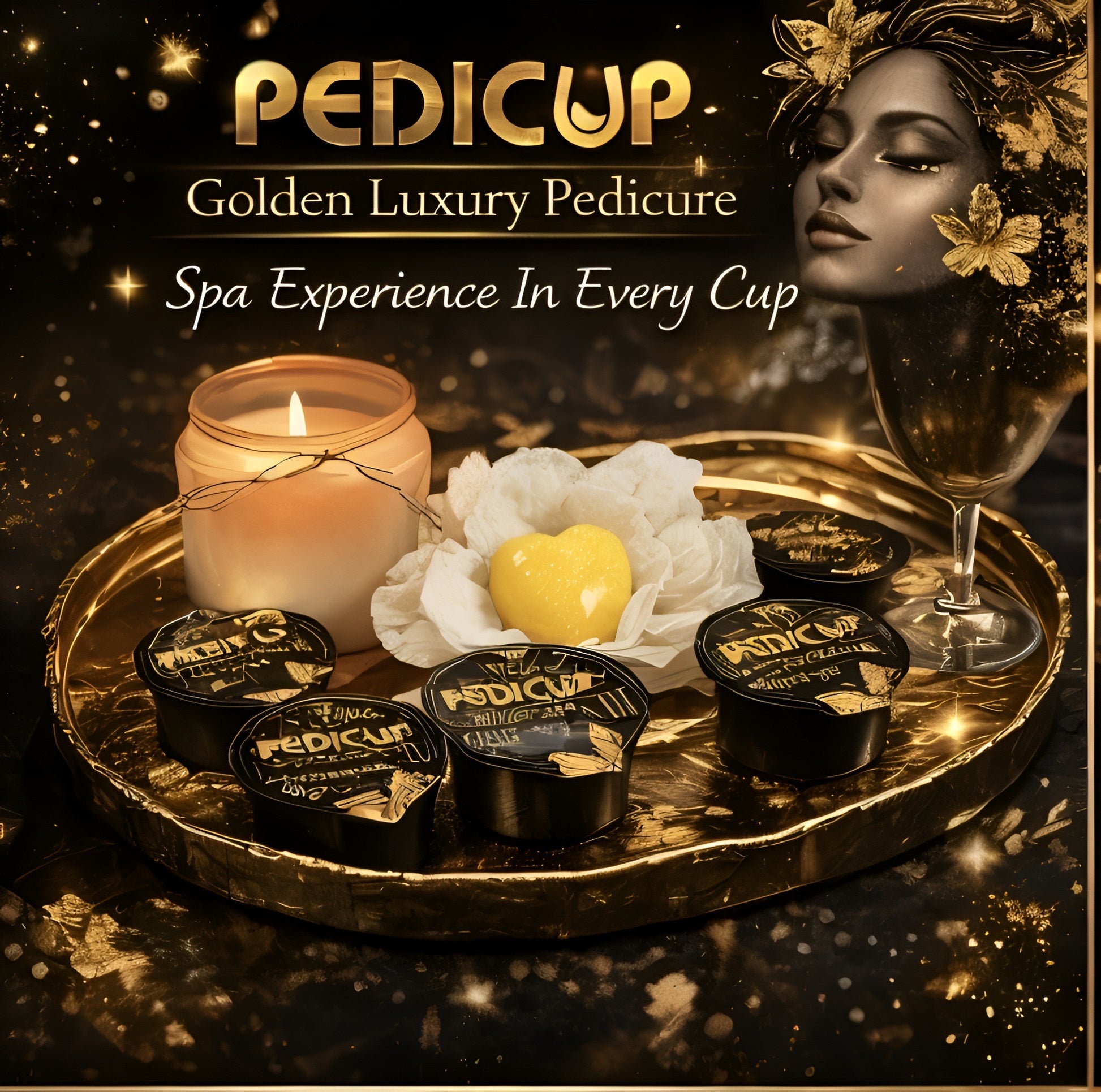 Golden Deluxe 5 Steps Làm Chân Super Luxury Golden PediCup