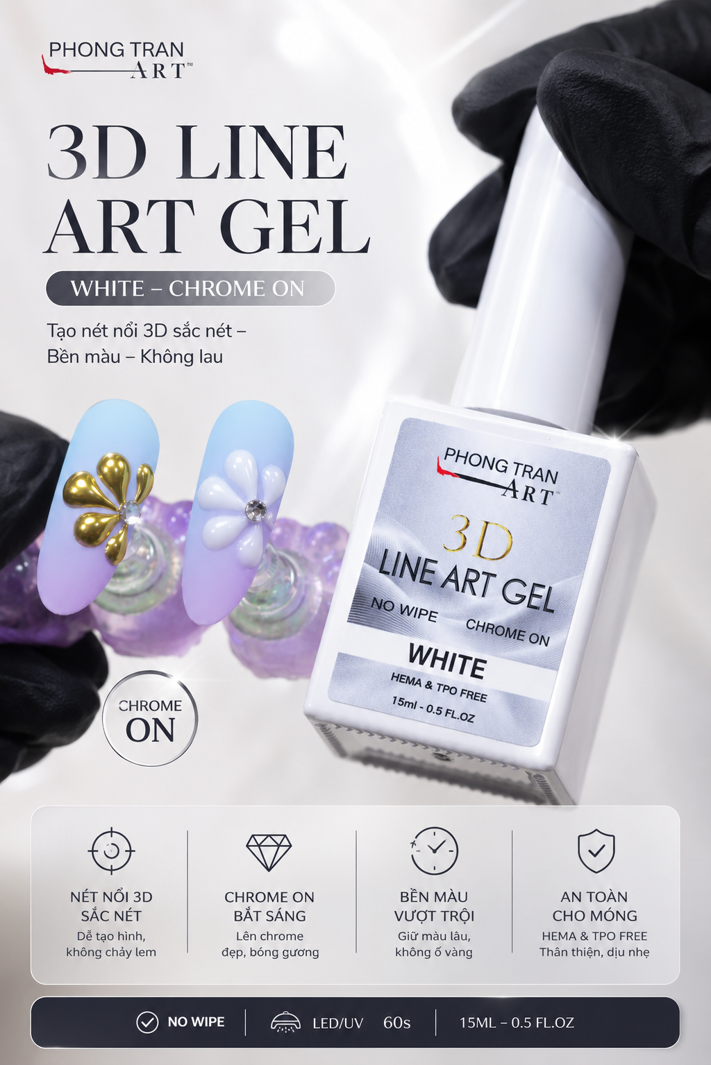 Gel Vẽ Nổi 3D Chrome On (New)