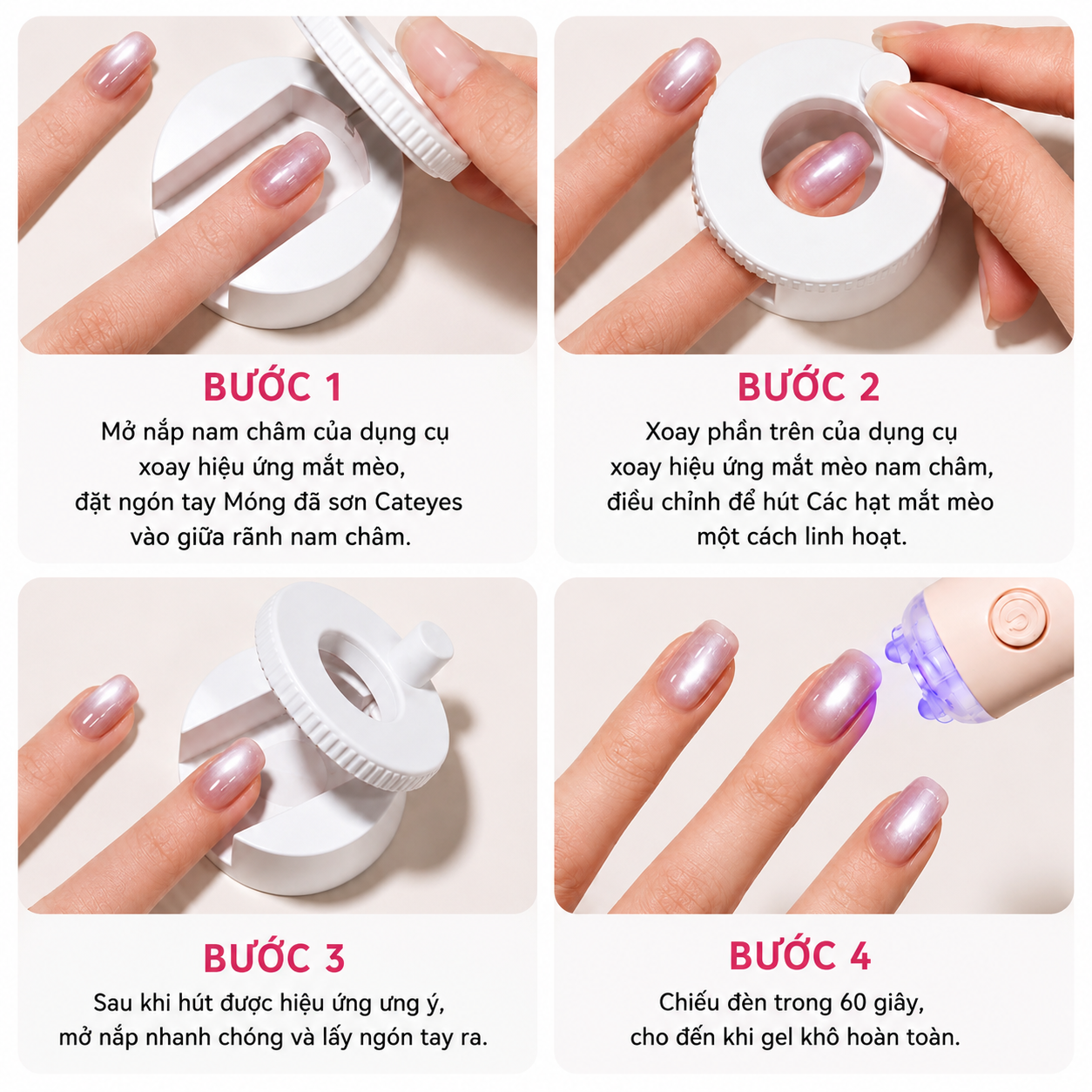 Nam Châm Cat Eyes Xoay Lòng Đào 2027 Cải Tiến (New)