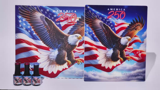 Royal AMERICA 250th 36 Colors CAT EYE COLLECTION + FREE SUPER RARE LIMITED AMERICA 250 GLASS CUP